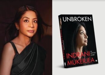Indrani Mukerjea with her book "Unbroken" now available in audio book format